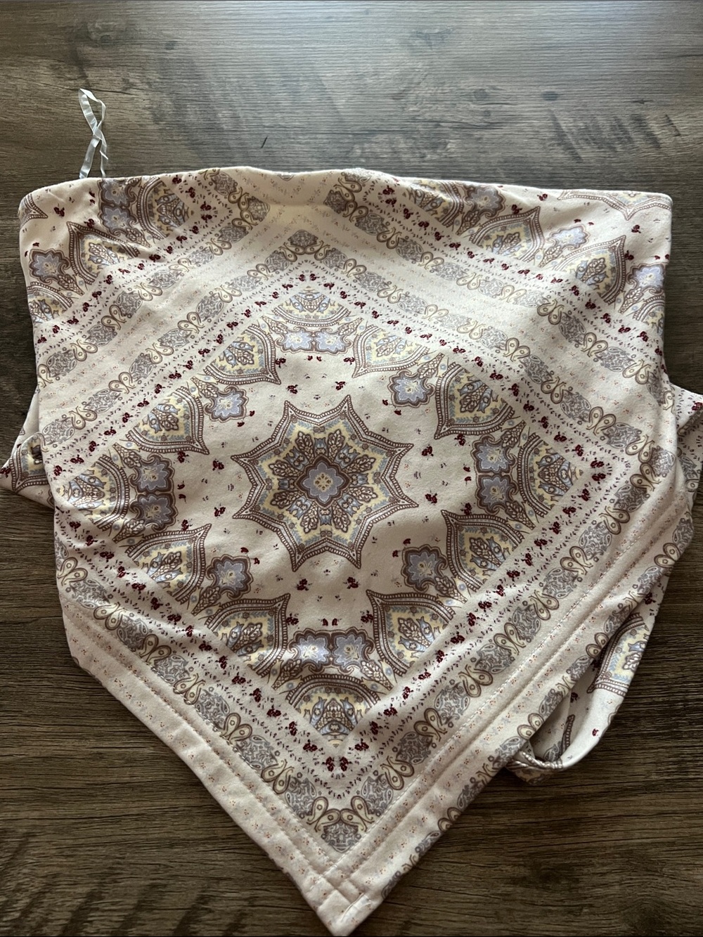 Forever 21 Cream Paisley Smocked Tube Top